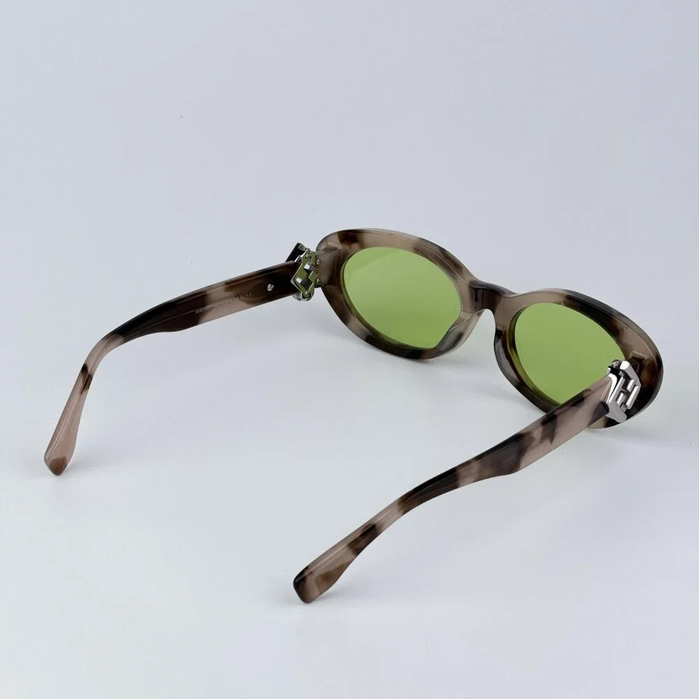 Fendi FF DIAMONDS FE40140U 01A Men NEW AUTHENTIC Sunglasses Oval Havana Green